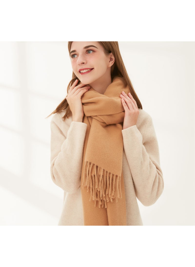 وشاح باشمينا نسائي شال شتوي وشاح بلون موحد وشاح بطانية - Image 5