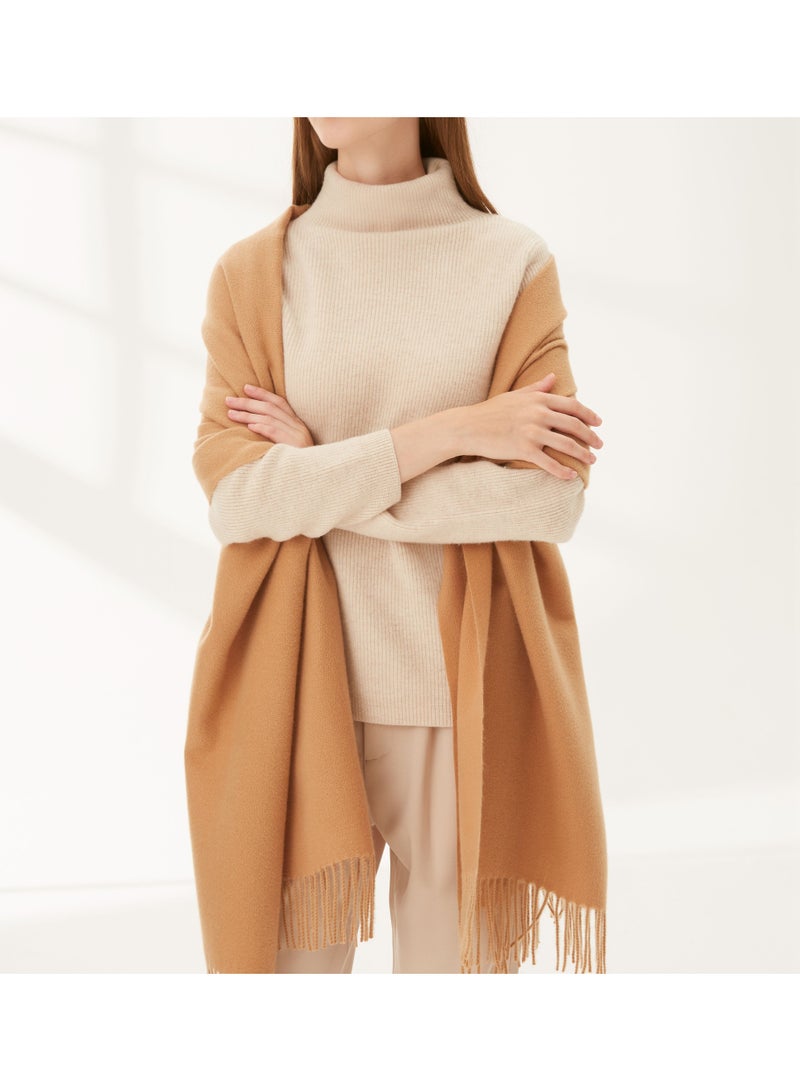 وشاح باشمينا نسائي شال شتوي وشاح بلون موحد وشاح بطانية - Image 4