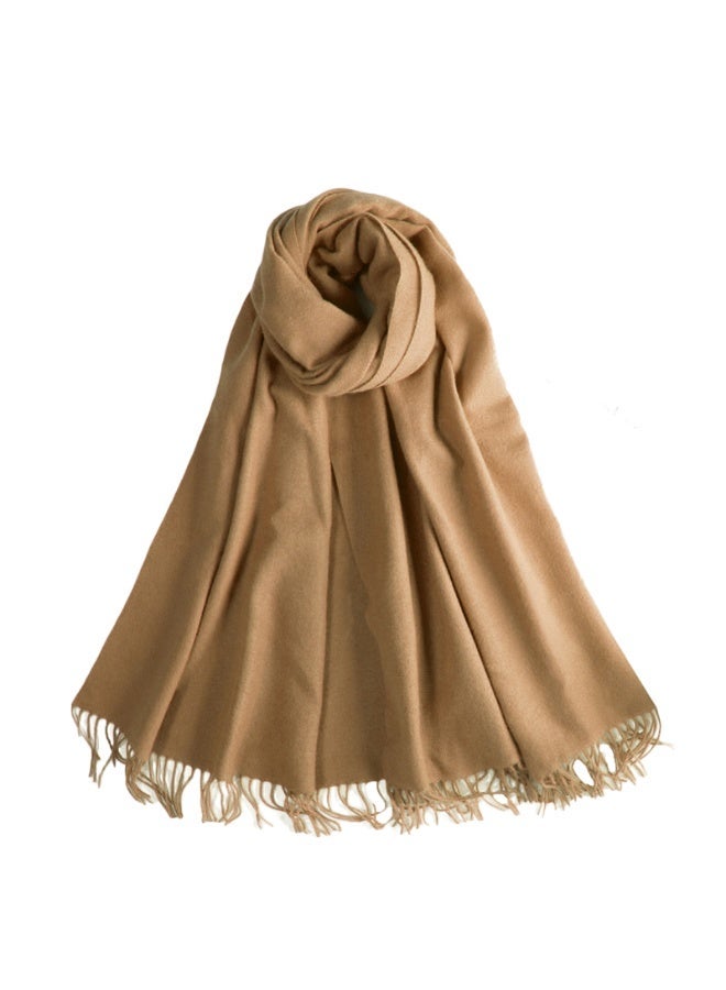 وشاح باشمينا نسائي شال شتوي وشاح بلون موحد وشاح بطانية - Image 1