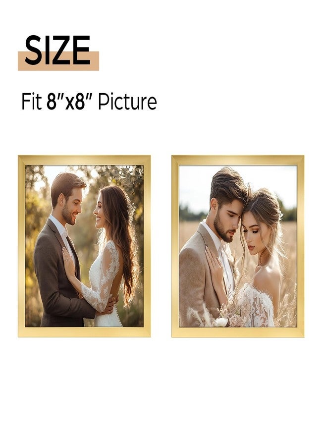 جيفت جاردن إطار صور ذهبي من جيفت جاردن، مقاس 8x8، إطار صور مربع رفيع 8x8 لعرض الصور على الحائط أو الطاولة، قطعة واحدة - Image 2