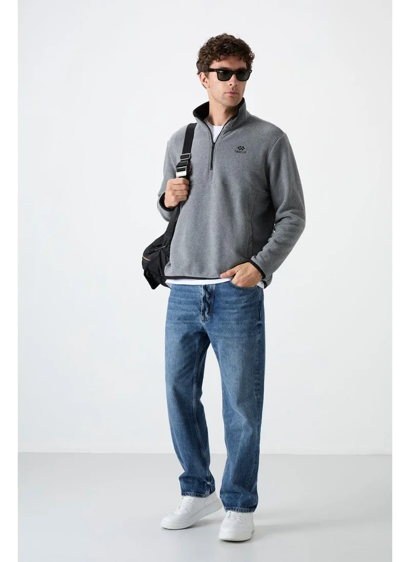 Tommy Life Men's Polar Fleece Stand Collar Half-Zip Sweatshirt - Pack of 2