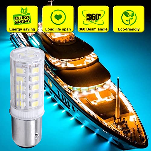 HQRP BAY15d Light Bulb Cool White 33LED SMD2835 Compatible with Aqua Signal Series 40, 41, 42,& 50 / Hella 2984 and Perko 200 Fixtures 10-30V DC Replacement - Image 3