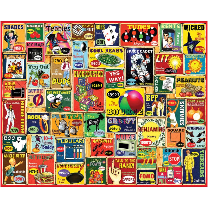 White Mountain 1000 Piece Jigsaw Puzzle Retro Phrases Collage Puzzles with Large Pieces for Adults and Family 24x30 Slang We Used - Image 3