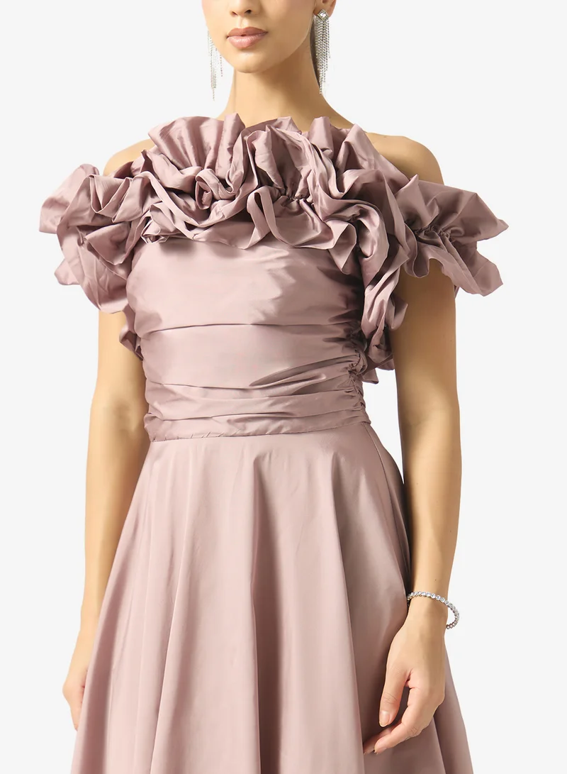Namshi X  Ruffled Off Shoulder Evening Gown for Women | Best Price UAE
