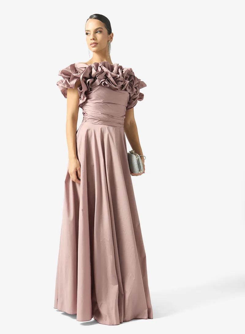 Namshi X  Ruffled Off Shoulder Evening Gown for Women | Best Price UAE