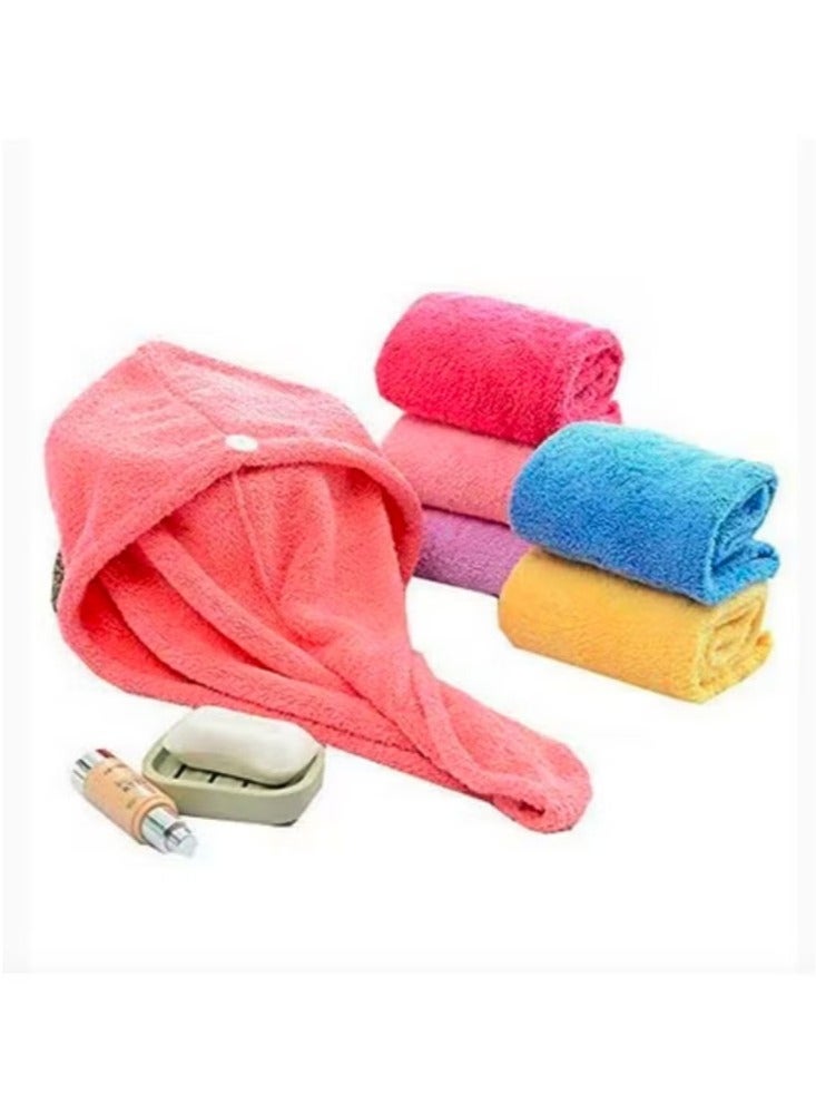 HOPESHINE Microfiber Hair Drying Towel Pack Of 3 Multicolour 63x24cm - Image 2