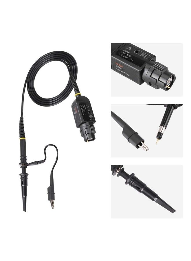 silvercnc - Oscilloscope Passive Probe, 1pcs 500Mhz Oscilloscope Scope Test Probe Clip BNC P6500 10X Black - Image 1