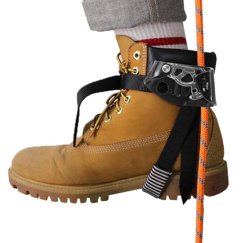 NewDoar Right Foot Ascender Riser Rock Climbing Tree Arborist Mountaineering Rappelling Quick Step Equipment CE Certified Climbing Device for 8~13MM Rope(Right Black) - Image 1