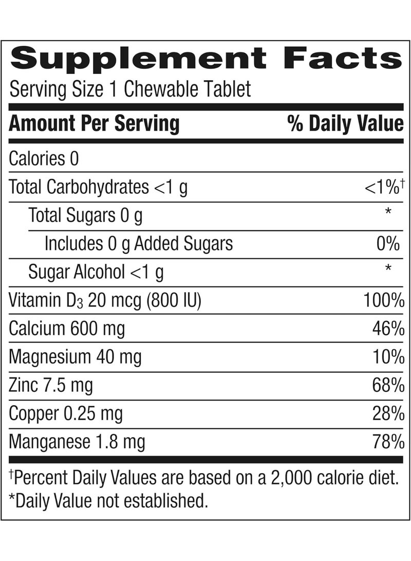 Caltrate Chewables 600 Plus D3 Plus Minerals Calcium Vitamin D Supplement, Cherry, Orange And Fruit Punch - 155 Count - Image 4