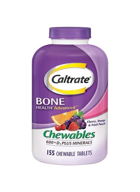 Chewables 600 Plus D3 Plus Minerals Calcium Vitamin D Supplement, Cherry, Orange And Fruit Punch - 155 Count