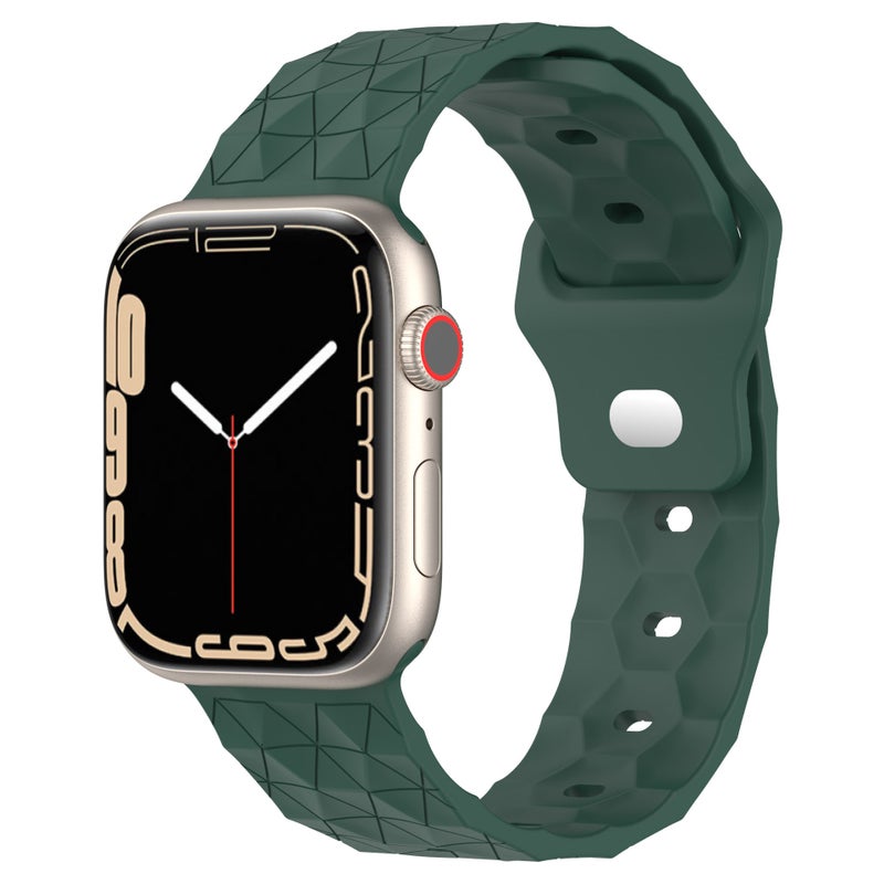 For Apple S8 Ultra Silicone Football Pattern Replacement Wristband Iwatch765432Se Sports Casual Watch Band - Image 1