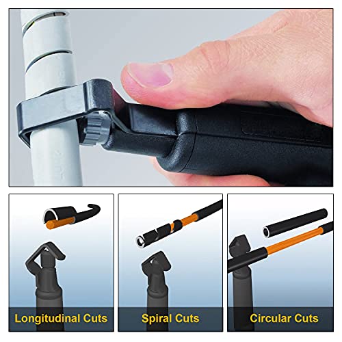 GROWORD Round Cable Stripper Tool - Adjustable Cutting Depth Jacket Slitter - Fast & Precise Removal - 3/16" to 1 1/8" Diameter - Image 4
