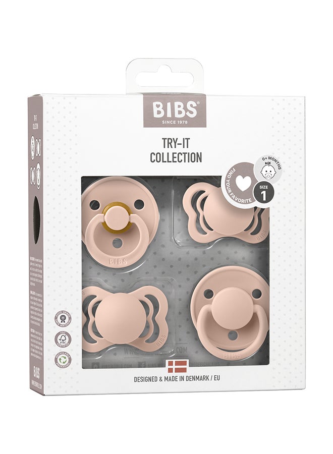 بيبس مجموعة صندوق تجربة الطفل، لهايات أطفال، بشرة حساسة، ناعمة، مرنة، للأطفال حتى  أشهر، خالية من البيسفينول أ، عبوة من  لهايات، مقاس ، لون بلش - Image 2