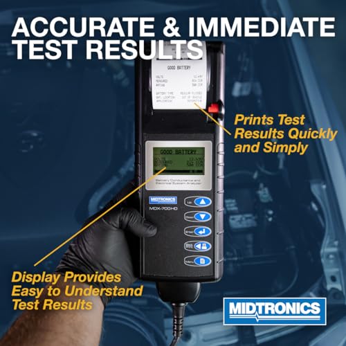 Midtronics ميدترونيكس - محلل بطارية ونظام كهربائي ثقيل 6 فولت و 12 فولت مع طابعة - MDX 700P HD - اختبار حزمة ثقيلة لتطبيقات الأسطول من 12 فولت إلى 24 فولت - Image 3