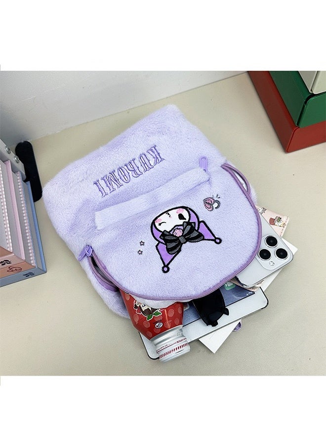Sanrio Cute Plush Backpack, Mini Cartoon Double Strap Shoulder Bag, Soft Fluffy Casual Backpack for Women, Best Gifts for Her - Image 5