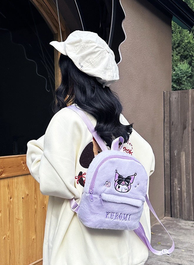 Sanrio Cute Plush Backpack, Mini Cartoon Double Strap Shoulder Bag, Soft Fluffy Casual Backpack for Women, Best Gifts for Her - Image 3
