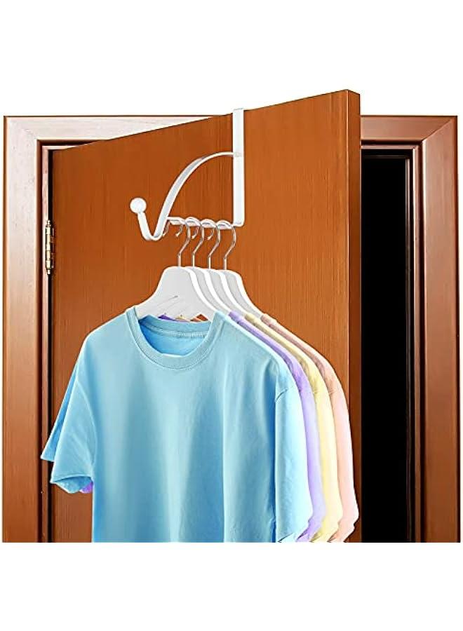 2 Pack White Sturdy Valet Hooks Over Door Hanger for Clothes Coats Towels Hats Scarves Purses Organizer Rack Storage Hook Mounted Organizer Hanger. - Image 5