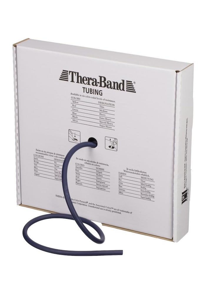 TheraBand أنبوب مقاومة لاتكس ثيرا بان professional - 25 قدم، أزرق، ثقيل جداً لتمارين الجزء العلوي والسفلي من الجسم - Image 1