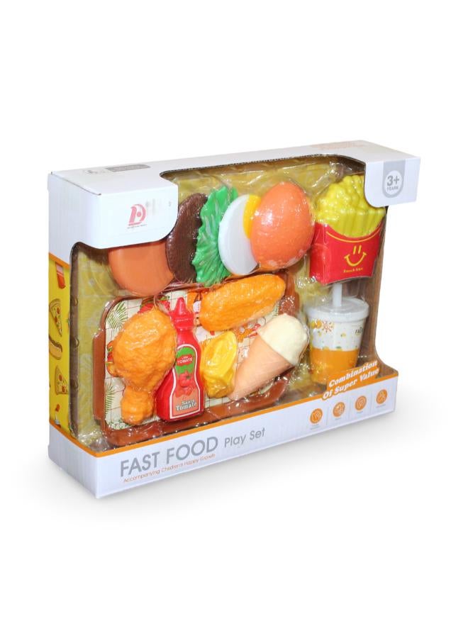 OKO Fast Food Play Set – Burger & Happy Meal Set (13 Pieces) - Image 1