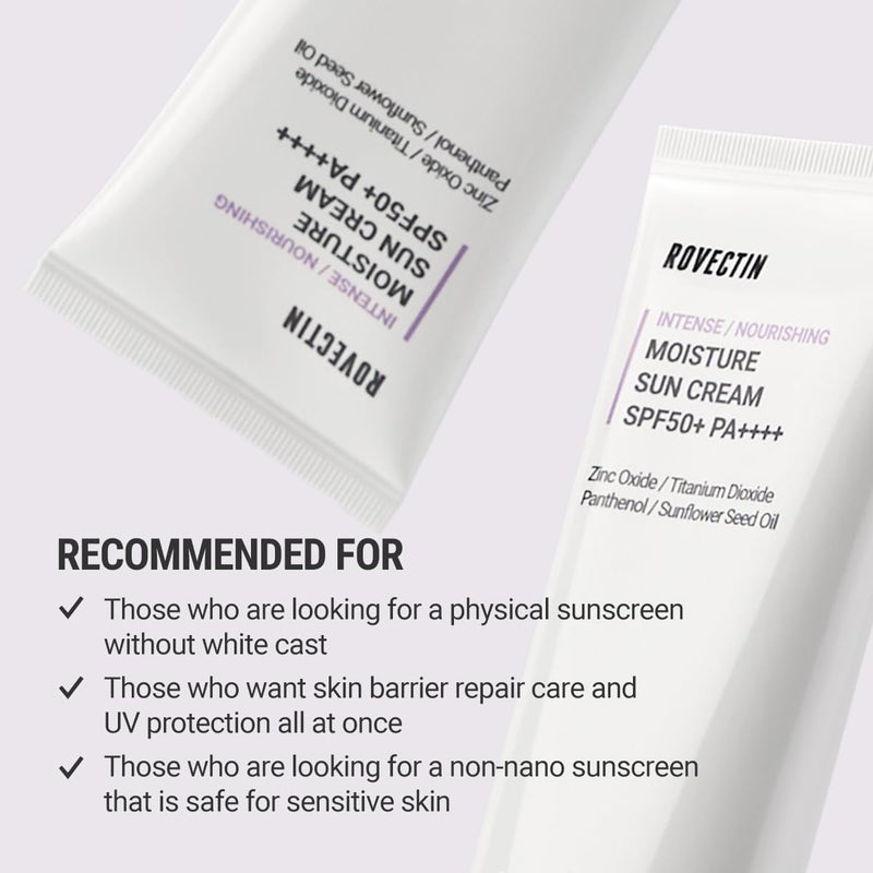 Rovectin Skin Essentials Deep Moisture UV Protector SPF50 PA 50ml Cream Korean Skin Care Product For Women Men - Image 3