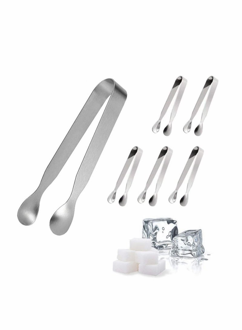 KASTWAVE Mini Serving Tongs, Metal Cooking Tongs Small Utensils Catering, Kitchen Food-Grade Premium 304 Stainless Steel For Kids With Sawtooth Tea Party, Coffee - Image 1