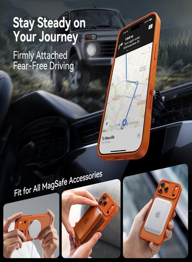 CASEKOO Orange for 17 Pro Max Case with 360 Spin Magnetic Stand [Camera Protection] [18FT Military Grade Protection] [Fit for MagSafe] Ring Grip Slim Matte 17 ProMax Case 6.9 Inch - Image 5