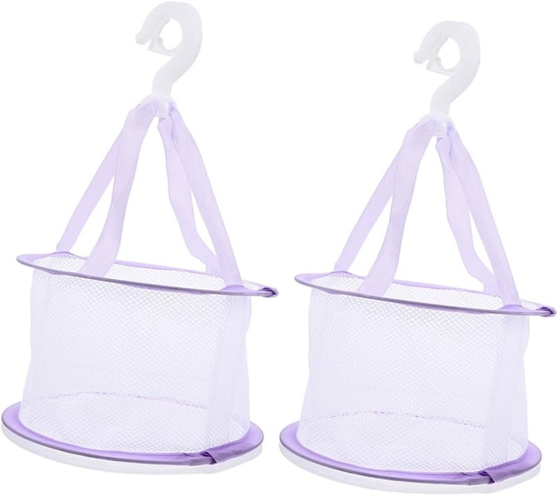 قطعتان سلة تجفيف فرش مكياج قابلة للتعليق على الحائط من الشبكة منظمة للإسفنجات التجميل ومستلزمات الحمام - Image 1