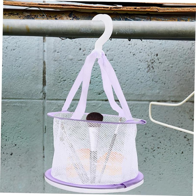 قطعتان سلة تجفيف فرش مكياج قابلة للتعليق على الحائط من الشبكة منظمة للإسفنجات التجميل ومستلزمات الحمام - Image 3