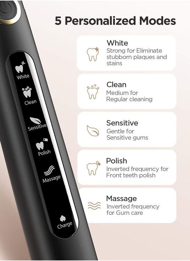 Fairywill Portable Cordless Water Flosser & Electric Toothbrush Combo Black - Image 3
