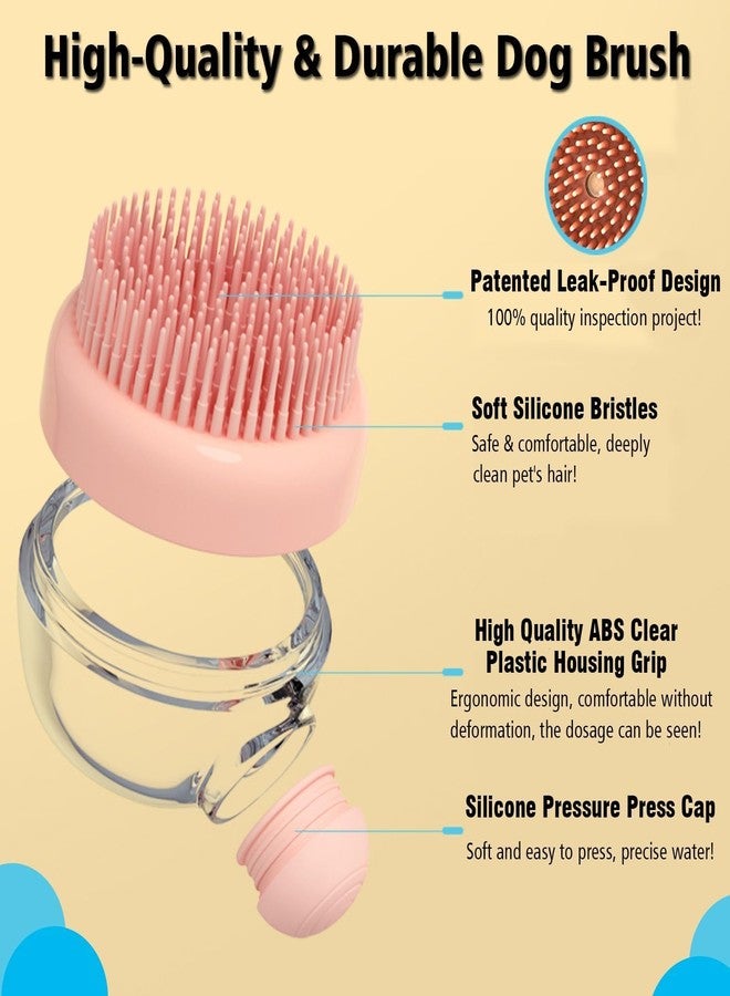 swenrix Dog Bath Scrubber Brush, 2 PCS Pet Dog Grooming Massage Shampoo Bath Brush with Soap and Shampoo Dispenser Soft Silicone Bristle for Long Short Haired Dogs Cats Shower - Image 3