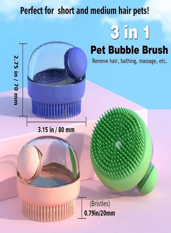 swenrix Dog Bath Scrubber Brush, 2 PCS Pet Dog Grooming Massage Shampoo Bath Brush with Soap and Shampoo Dispenser Soft Silicone Bristle for Long Short Haired Dogs Cats Shower - Image 2
