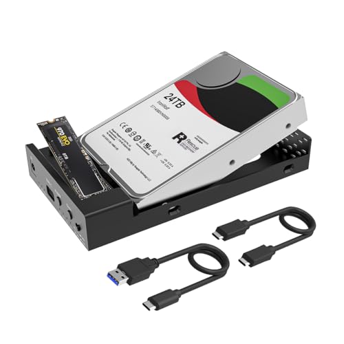 MAIWO USB C M.2 NVMe SSD Enclosure to 3.5'' 2.5'' SATA Enclosure with Offline Clone, USB 3.2 GEN 2 10Gbps Dual Bay External Hard Drive Enclosure Duplicator Standalone Cloner - Image 1
