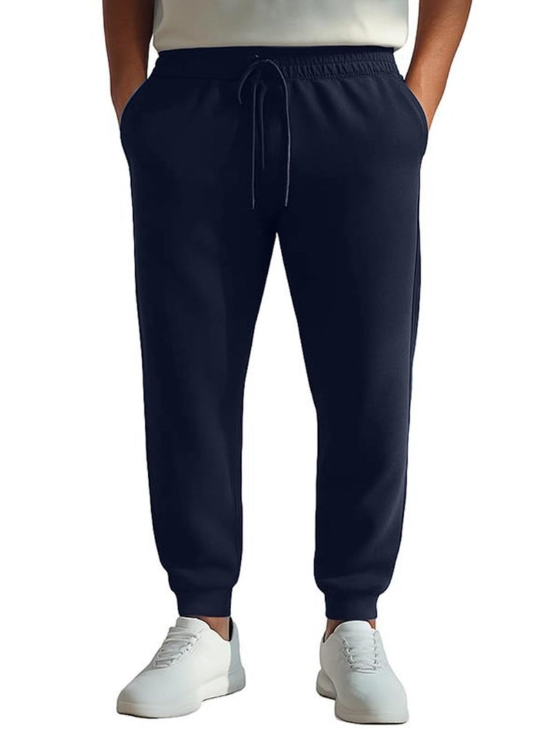Veirdo® 100% Pure Cotton Regular Fit Navy Mid Rise 2 Pocket Trackpants with Pocket for Men & Boys (VD_TRK_OS_NVY_XL) - Image 1