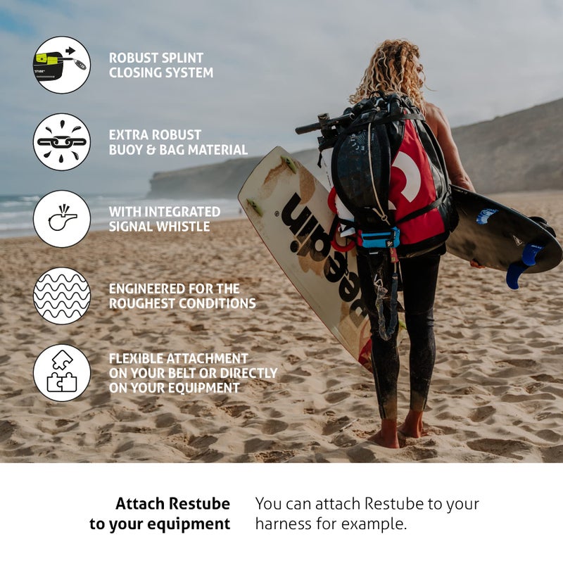 Restube Extreme Wild Swimming Safety Buoy for Use in Rough Conditions - Open Water Buoyancy Aid for Swimmers, Surfers & Lifeguards - One-Pull Inflatable Mechanism with Whistle - Image 5