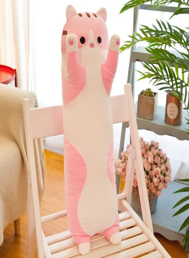 shangman Lovely Plush Cat Doll Cute Cartoon Soft Stuffed Kitten Long Throw Sleeping Pillow Doll Toy Gift for Kids Girlfriend Multiple Size (Pink,50cm/19.6in) - Image 4