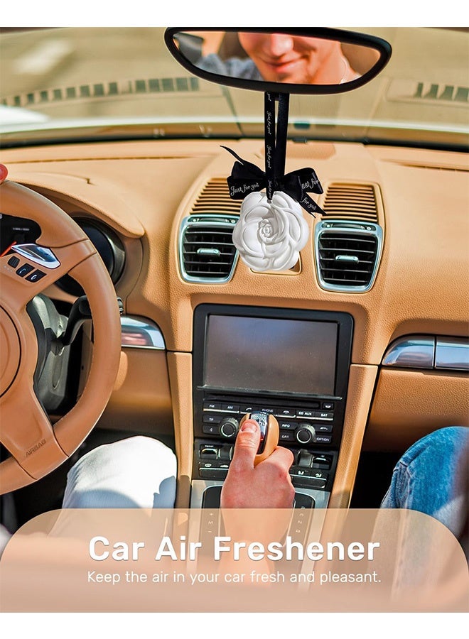 كوانتوم 5 قطع معطر جو للسيارة، معطر على شكل جرس رياح أزرق، حجر سيراميك معطر يدوم طويلاً للسيارة - Image 4