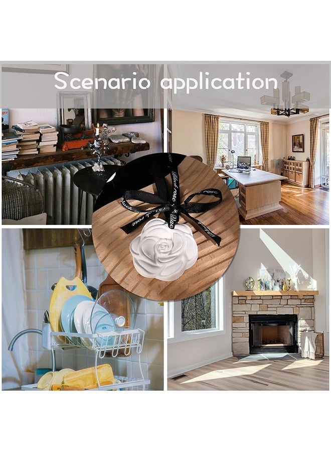 كوانتوم 5 قطع معطر جو للسيارة، معطر على شكل جرس رياح أزرق، حجر سيراميك معطر يدوم طويلاً للسيارة - Image 5