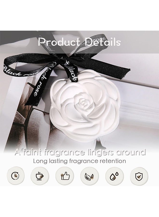 كوانتوم 5 قطع معطر جو للسيارة، معطر على شكل جرس رياح أزرق، حجر سيراميك معطر يدوم طويلاً للسيارة - Image 3