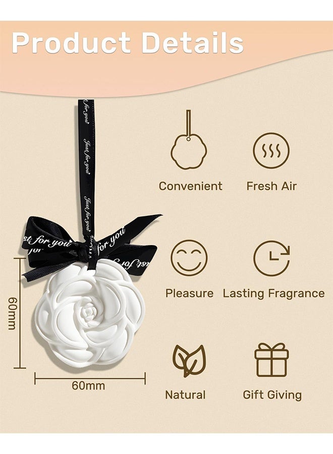 كوانتوم 5 قطع معطر جو للسيارة، معطر على شكل جرس رياح أزرق، حجر سيراميك معطر يدوم طويلاً للسيارة - Image 2