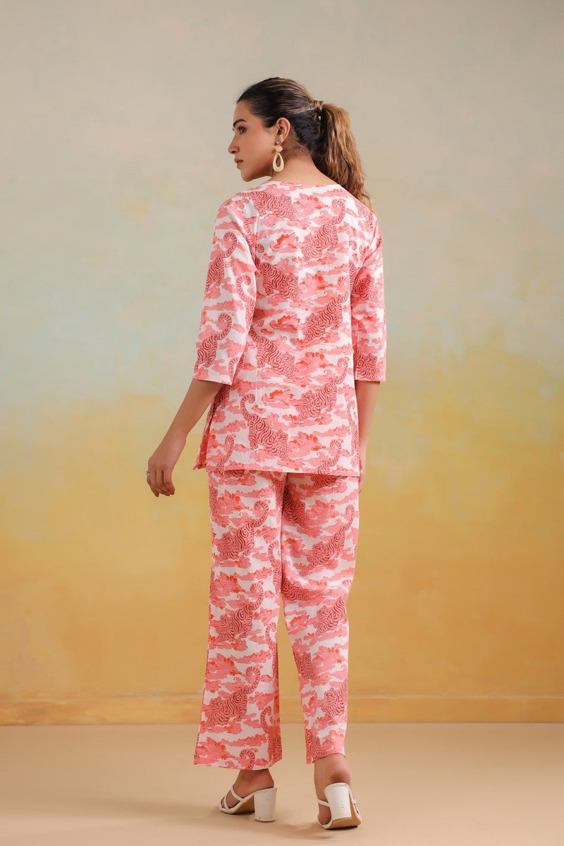Label Flavia Pink Co-ords Set with Top and Trousers for Women - Image 2