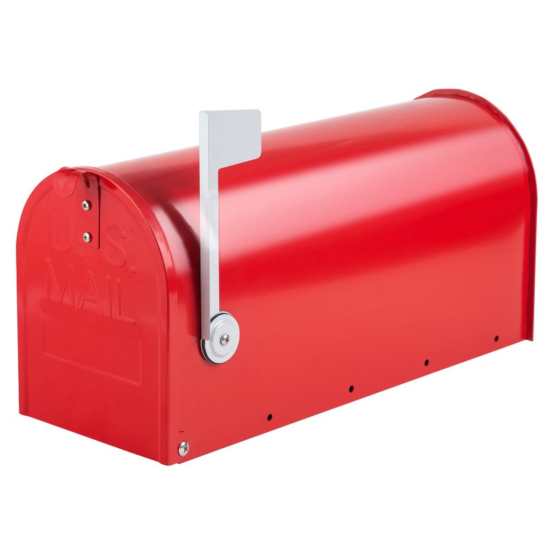 RAINHOL Metal Mailboxes for Outside Post Mount, Galvanized Steel Standard Mail Box, 20 x 8.9 x 6.7 inches, Medium Compacity, Red Mailbox - Image 1