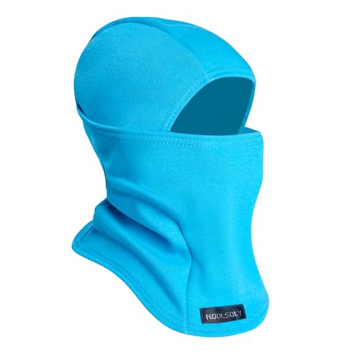 KOOLSOLY Kids Balaclava Face Mask, Winter Hat Face Warmer for Cold Weather Ski Mask for Boys Girls Blue - Image 1