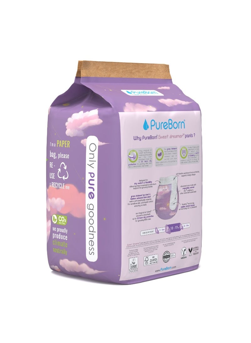 PureBorn - Natural Bio-Based Baby Night Training Pyjama Pants Size 5 Cloud Print - Image 1