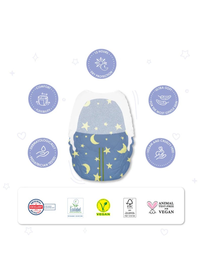 PureBorn - Natural Bio-Based Baby Night Training Pyjama Pants Size 5 Cloud Print - Image 1