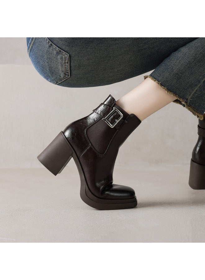 Amo Sleek Chelsea Boots 2025 New Belt Buckle Commuter Ankle Boots, Slimming And Versatile Work Boots - Image 3