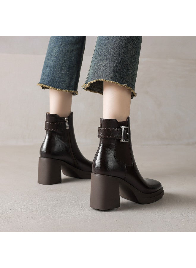 Amo Sleek Chelsea Boots 2025 New Belt Buckle Commuter Ankle Boots, Slimming And Versatile Work Boots - Image 5