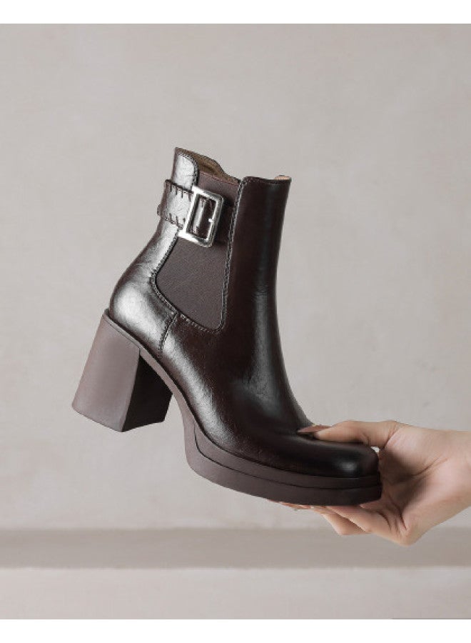 Amo Sleek Chelsea Boots 2025 New Belt Buckle Commuter Ankle Boots, Slimming And Versatile Work Boots - Image 1