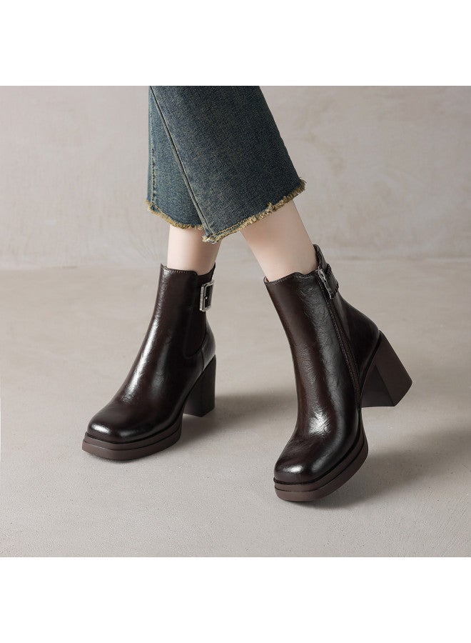 Amo Sleek Chelsea Boots 2025 New Belt Buckle Commuter Ankle Boots, Slimming And Versatile Work Boots - Image 4