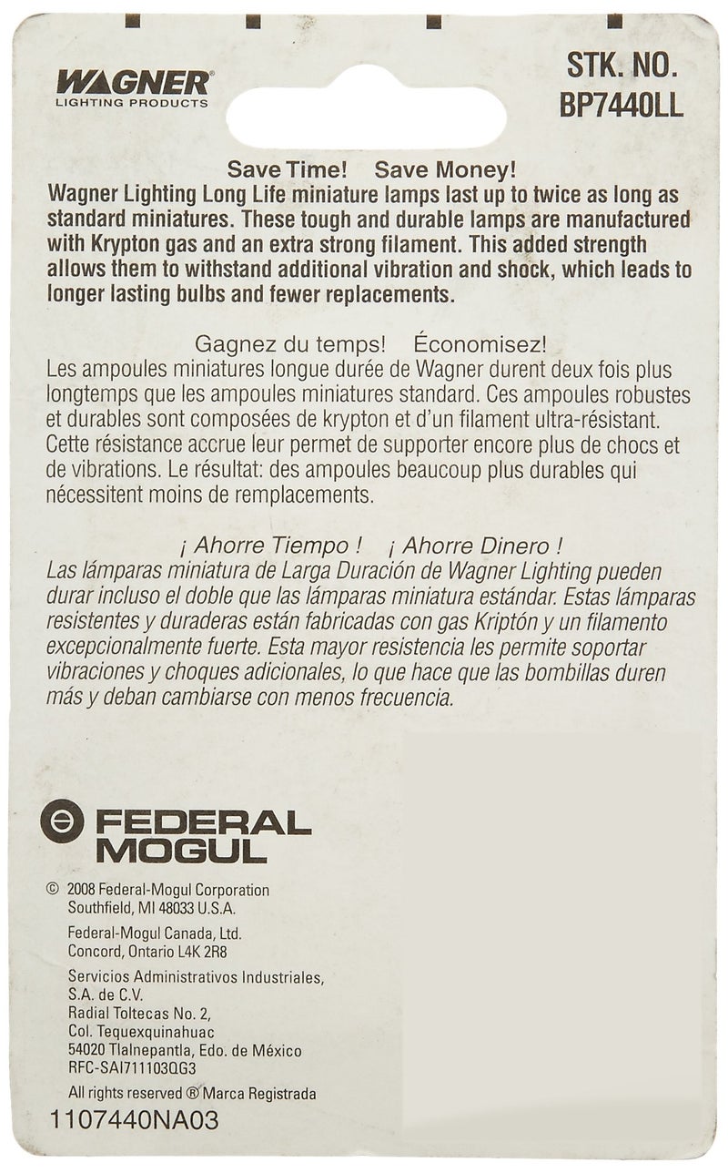 Wagner Lighting BP7440LL Long Life Multi-Purpose Light Bulb Card of 1 - Image 3