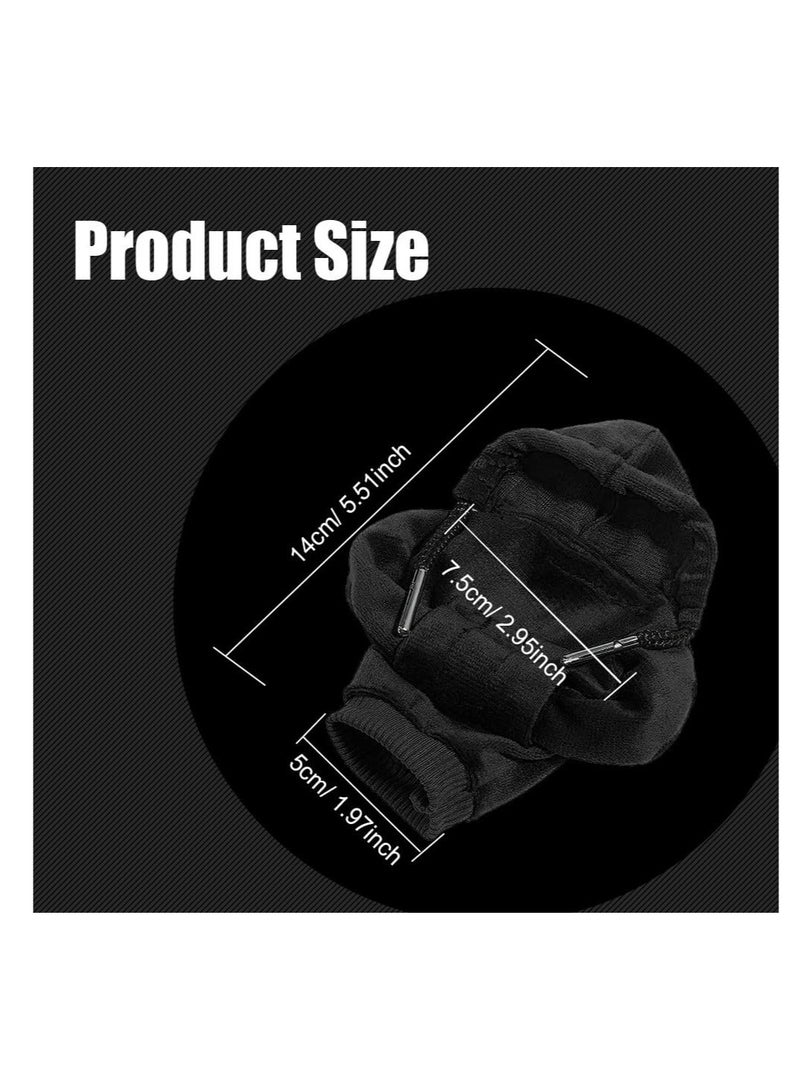 Sweatshirt Auto Gear Shift Knob Cover, Car Shifter Hoodie Gear Shift, Lever Knob Cover Car Interior Decoration for Most Vehicles (2pcs, Black) - Image 2
